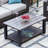 Umeh Melbourne Outdoor Patio Coffee Table with Wicker Storage Shelf
