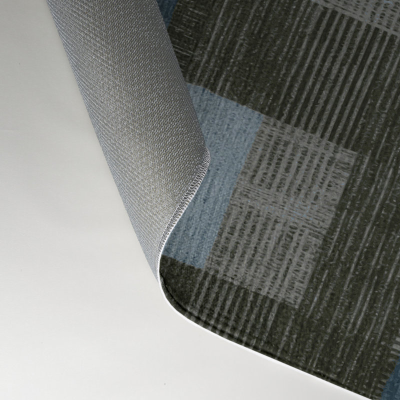 Checkered Grey Indoor and Outdoor Area Rug