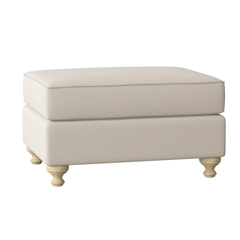 Duckling Upholstered Ottoman, Handsome 31 White Performance Twill, Latte