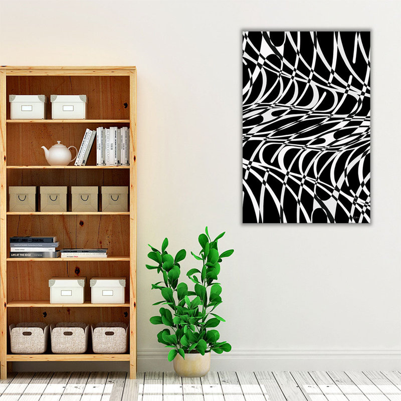 «Curvature Black and White», reproduction d'art sur toile, H 36 po x l 24 po