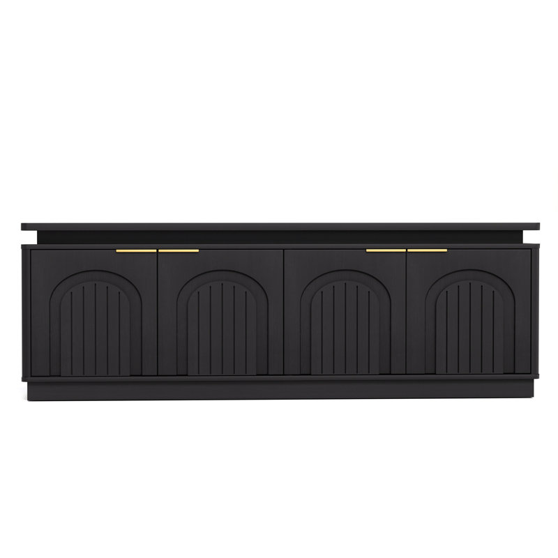Buffet Quinnlynn 4 portes de 65,7 po L, Noir