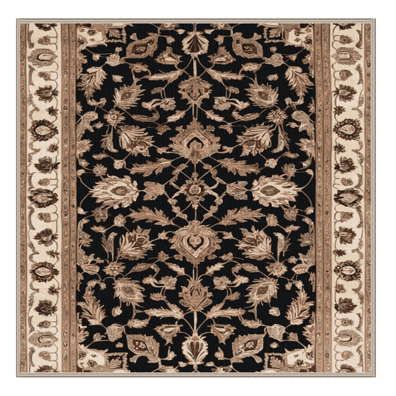 Tapis beige lavable à la machine, Carré 3 pi