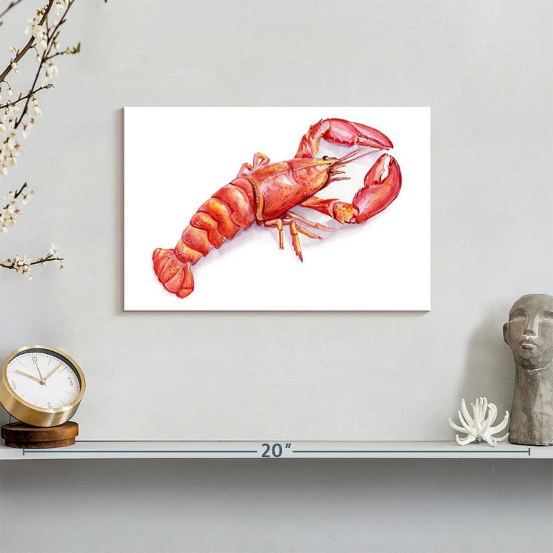 Vibrant Lobster, 8" H x 12" W