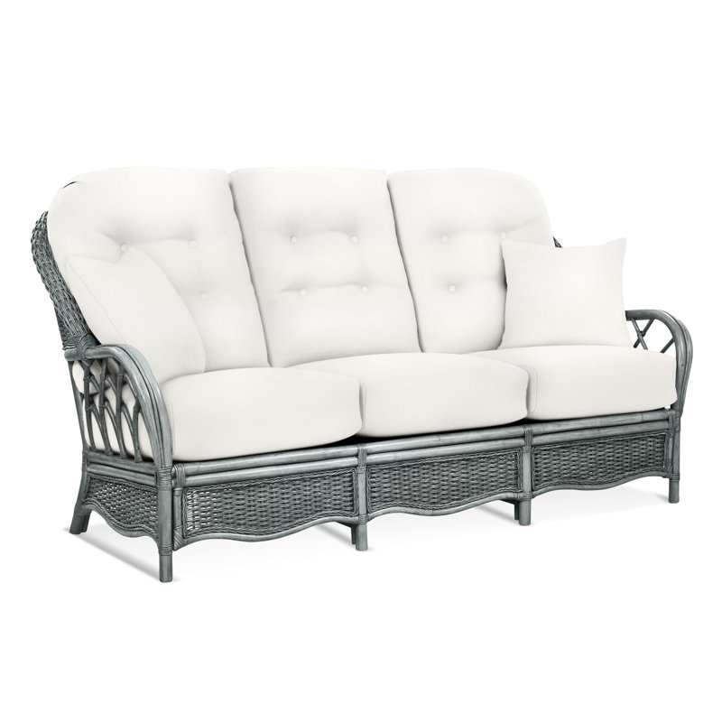 Everglade Upholstered 76'' Sofa, Elite Ivory; 0321-91, Aged Barrel