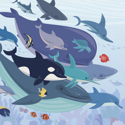 House of Hampton Sea Creatures - Wrapped Canvas Art Prints | Wayfair.co.uk