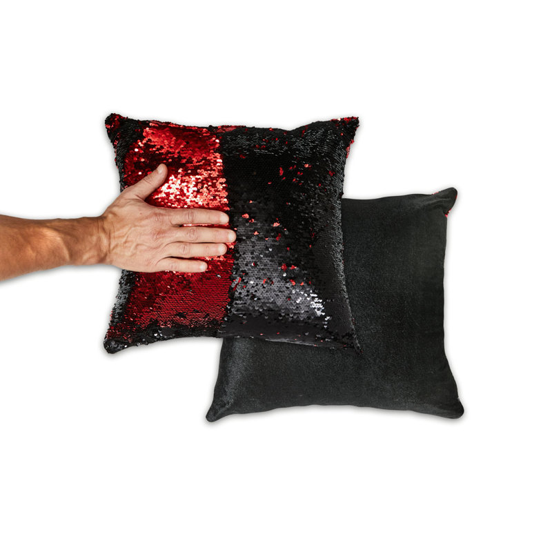 Dahl Square Cushion Cover, Black/Red
