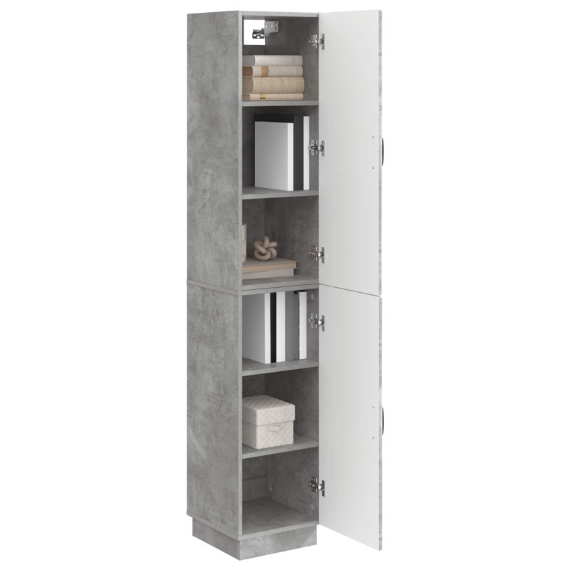 2 -Door 4 Storage Cabinet, Concrete Grey
