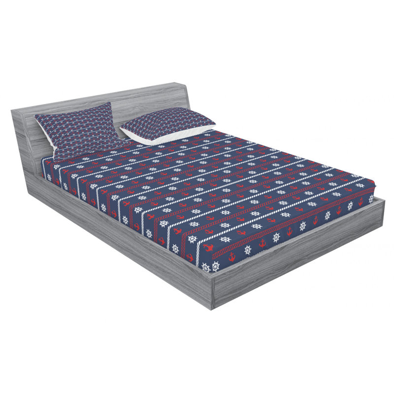 Microfiber Patterned Sheet Set, Queen Sheet Set + Fitted Sheet + 2 Pillowcases