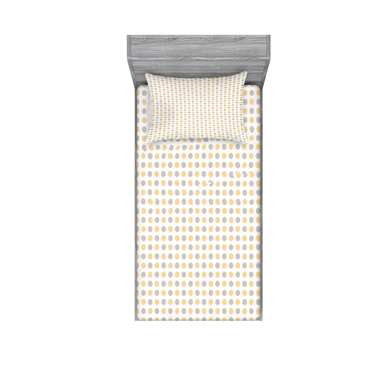 Microfiber Geometric Sheet Set, Twin XL Sheet Set with Fitted Sheet, Classic Shabby Polka Dots
