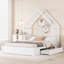 Grand lit plateforme en bois avec garde-corps et 2 tiroirs-1147438300