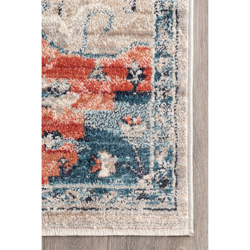 Tapis beige / bleu Irondequoit, Rectangle 4 pi x 6 pi 3 po