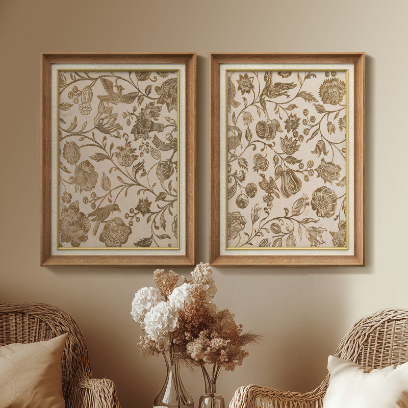 Ensemble de 2 œuvres d'art encadrées de qualité supérieure sur toile de qualité supérieure avec cadre de 26 po x 36 po