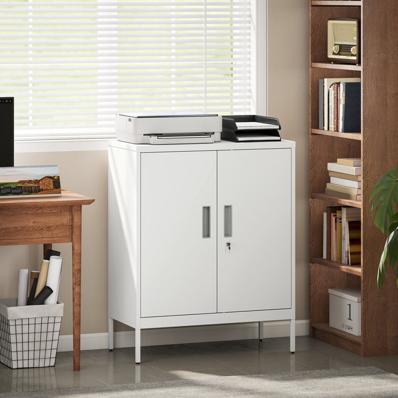 80cm Wide Steel File Cabinet, White