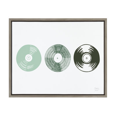 Trois disques par déclaration de biens encadrés, reproduction d'art sur toile