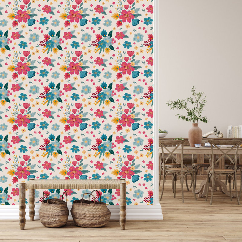 Peel & Stick Vinyl Floral, 2.08' W x 10.42' L