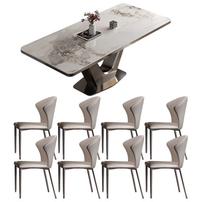 Light luxury simple rectangular dining table sets