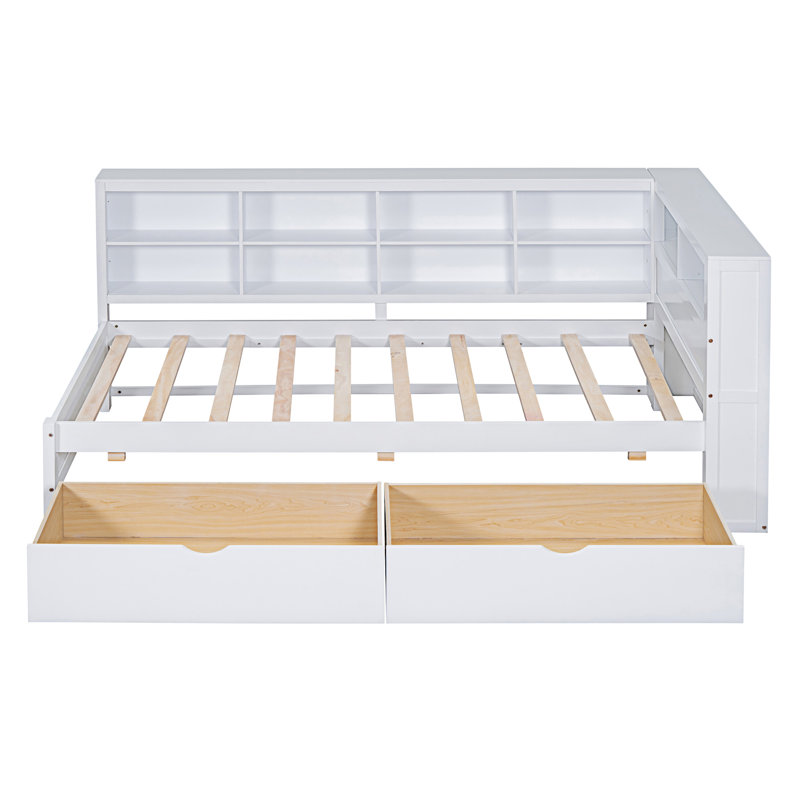 Wooden Daybed With 2 Drawers, Twin, White