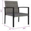 Ensemble de 2 chaises d'appoint pour l'extérieur, poly rotin gris, acier noir