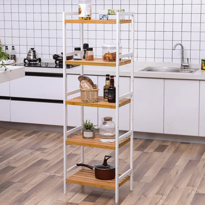Agnese Solid Wood Freestanding Bathroom Shelves