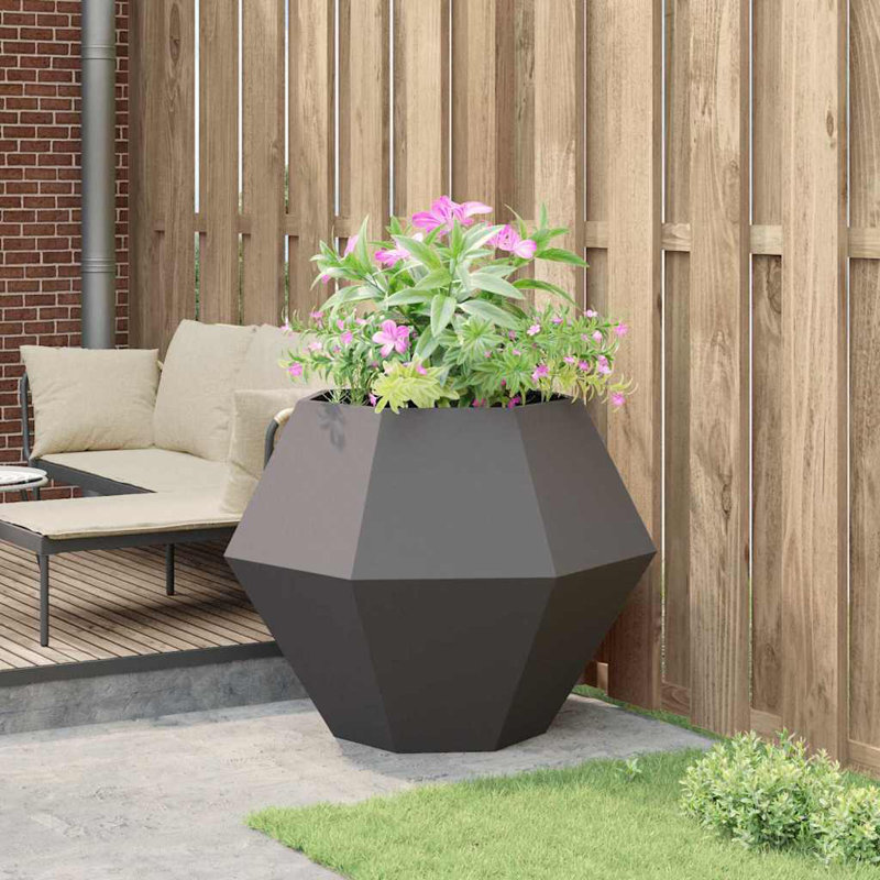  Planter Steel, Black, 80cm H x 100cm W x 100cm D