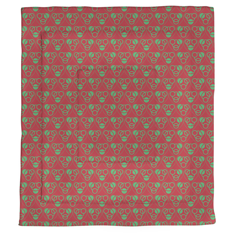 Modern & Contemporary Polyester Baffle Box Stitch Comforter, Twin XL Comforter, Red/Green