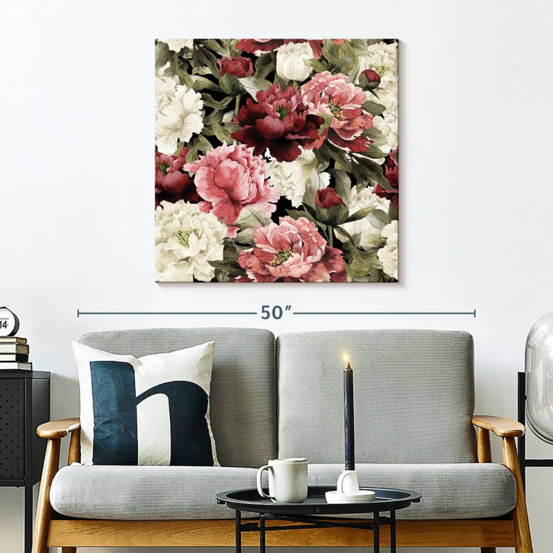 Harnek Multicolor Peonies, 30" H x 30" W