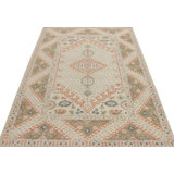 Distressed Homage Hand Knotted Wool Geometric Area Rug