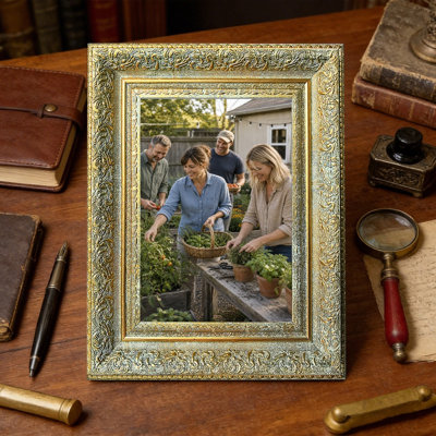 Antique Gold 1PC Cozy Picture Frame for 5" x 7" Photos and Portrait Display
