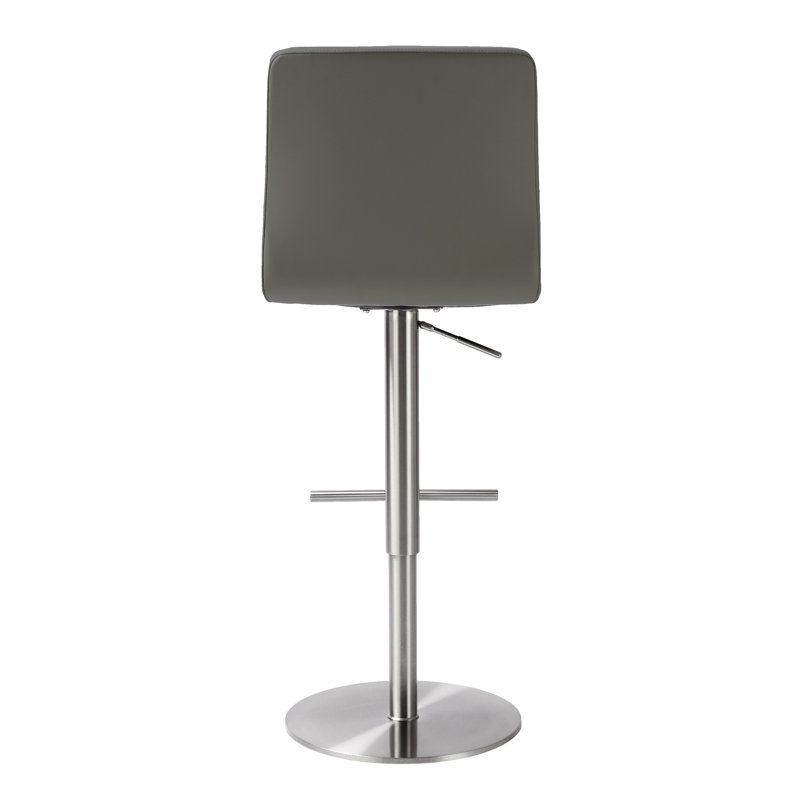 Upholstered Counter Stool with Metal Frame, Dark Grey