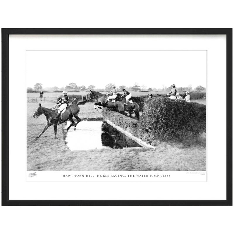 Hawthorn Hill, Horse Racing, The Water Jump C1888 - Single Picture Frame Print, 40cm H X 50cm W x 2cm D