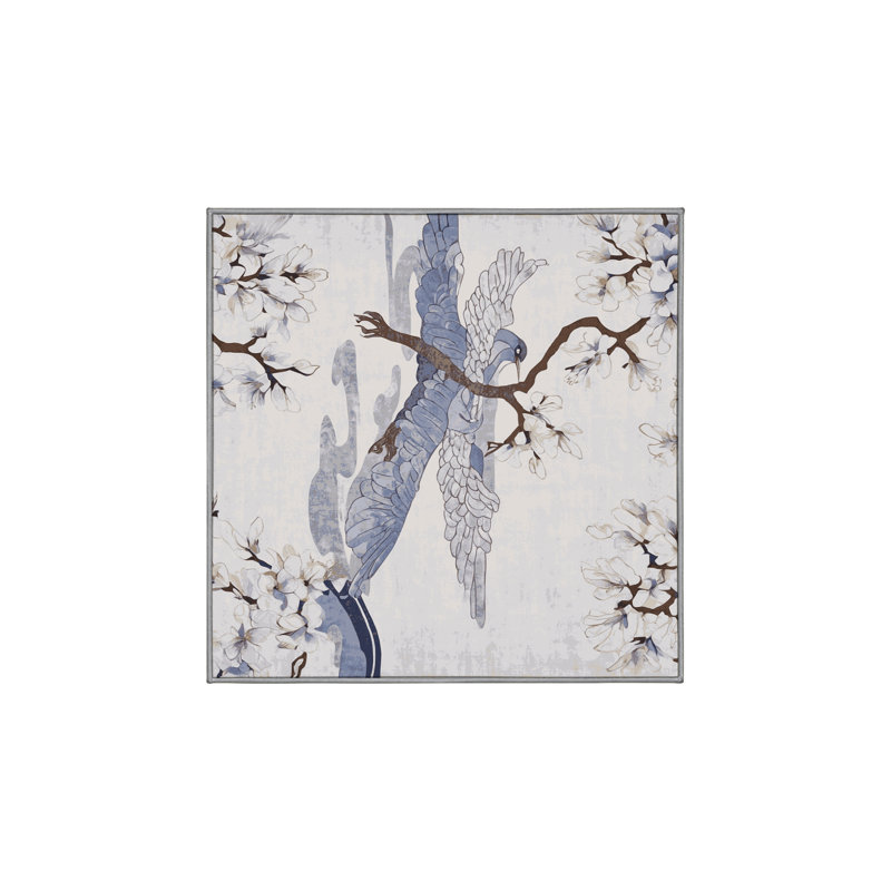 Tapis gris lavable à la machine, Carré 7 pi