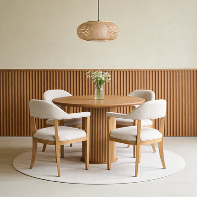 Chaises de salle à manger rembourrées avec pieds en bois d'hévéa Bennett