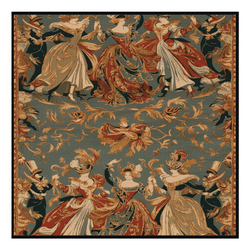 Tapis brun français lavable à la machine, Carré 8 pi