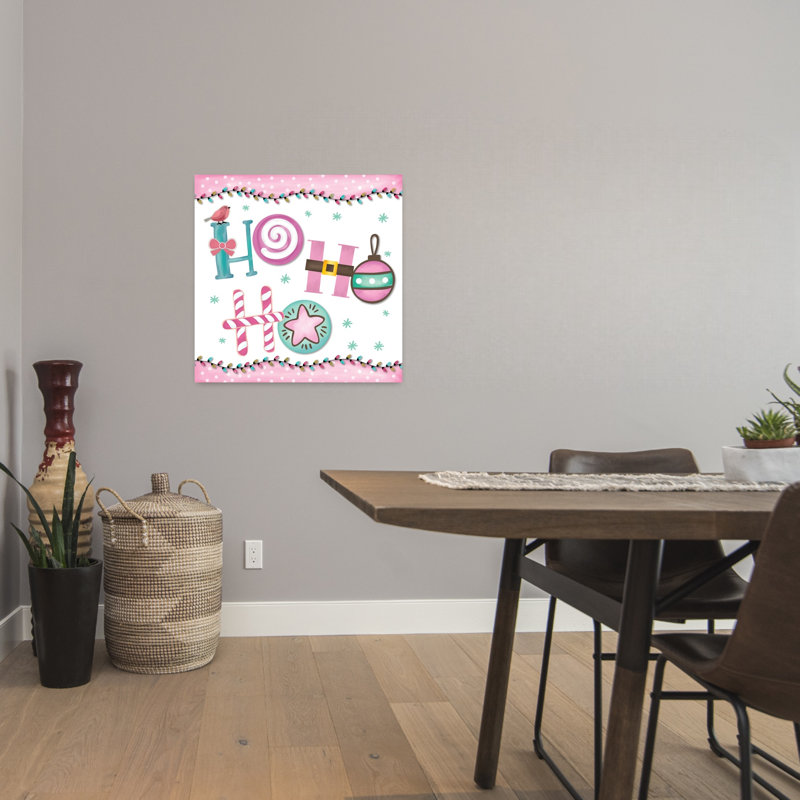 Ho Ho Ho, art abstrait d'hiver contemporain, H 24 po x l 24 po