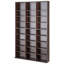 Armoire de rangement à 9 couches pour café foncé, tablette compacte réglable en panneau de particules pour collections multimédia