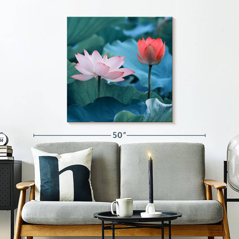 Harnek captivant des fleurs de lotus, H 30 po x l 30 po