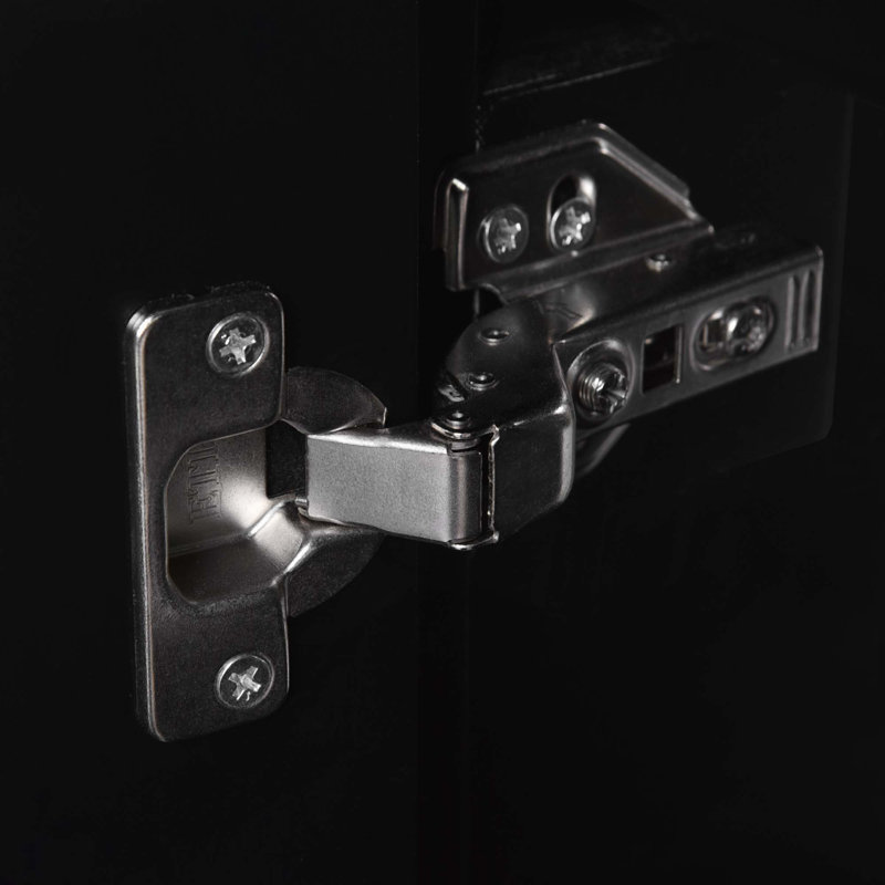 Meuble-lavabo de 24 pouces avec lavabo en céramique, 1 porte à fermeture en douceur, 2 tiroirs à fermeture en douceur et 2 supports de rangement sur la porte