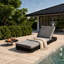 Chaise longue réglable près de la piscine Presley avec corde tissée, coussin épais et structure en fer robuste pour la détente à la piscine, à la plage ou au patio-2032045916-2032045917