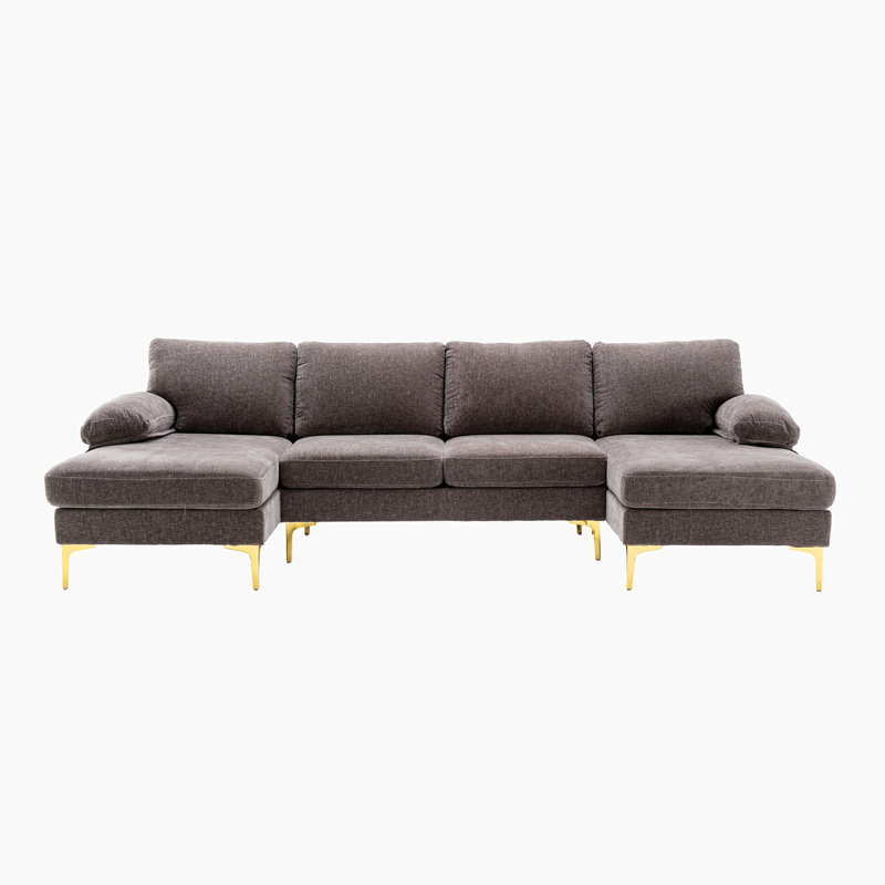 Canapé modulaire COOLMORE, 100% polyester gris