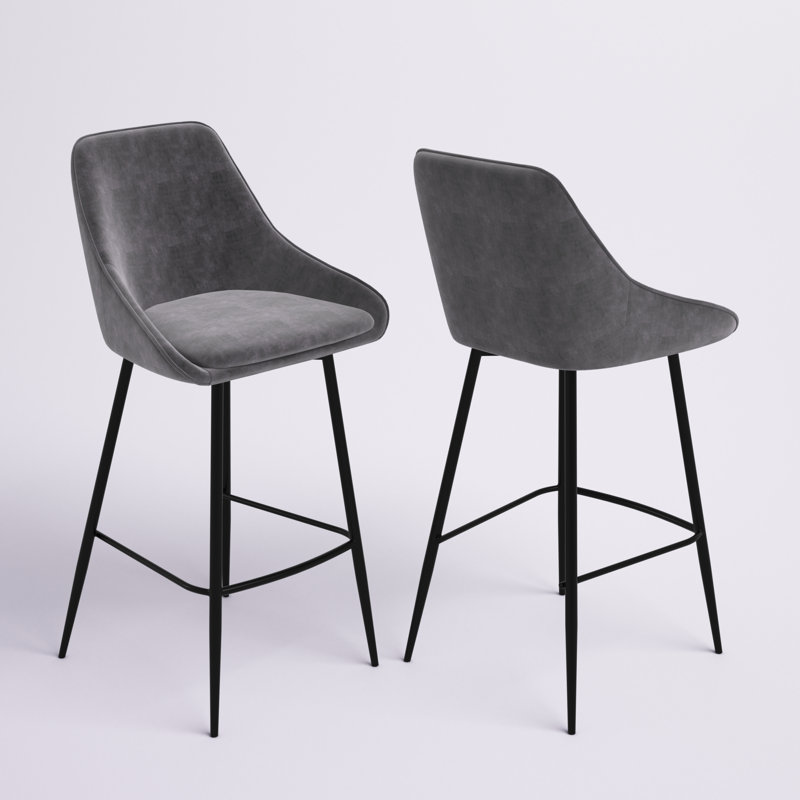 Tabouret Layken, Tabouret de comptoir (siège d'une hauteur de 26 p, Gris foncé