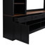 Grande console multimédia avec tablettes réglables et support à vin pour le salon, meuble télé 70 po avec poignées rétro noir