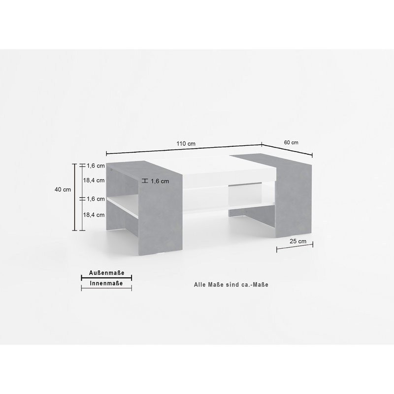 Joolia Coffee Table, Ash Grey