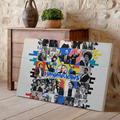 Canvas Create A Vibrant Collage That Embodies The Theme Of Human Wall Art Rights Featuring A Diverse Array Of Figures And Symbols From Canvas Wall Art