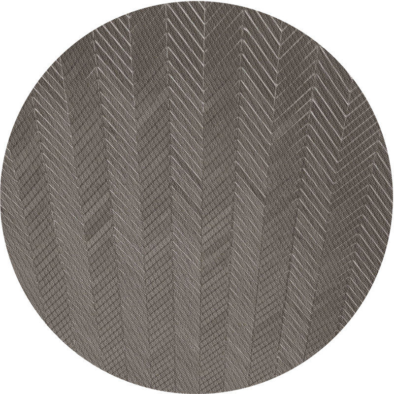 Tapis zone grise à motifs Himes, Rond 7 pi