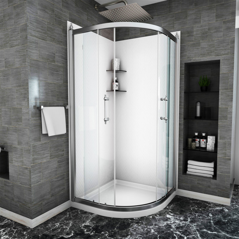 Porte de douche 36 "X 72" Cabine de douche encadrée en chrome