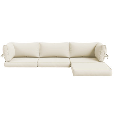 Outdoor Replacement Cushion Set For Seating – Includes 3 Seat Cushions, 3 Back Cushions, 2 Short Back Cushions & 1 Footrest Cushion.