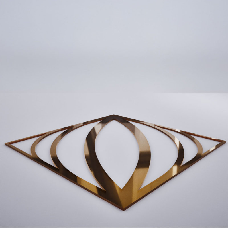 Otis Decorative Fretwork Acrylic Wall Panels, Small, 11 3/8"W x 11 3/8"H x 1/8"T, Bronze Mirror, Bronze