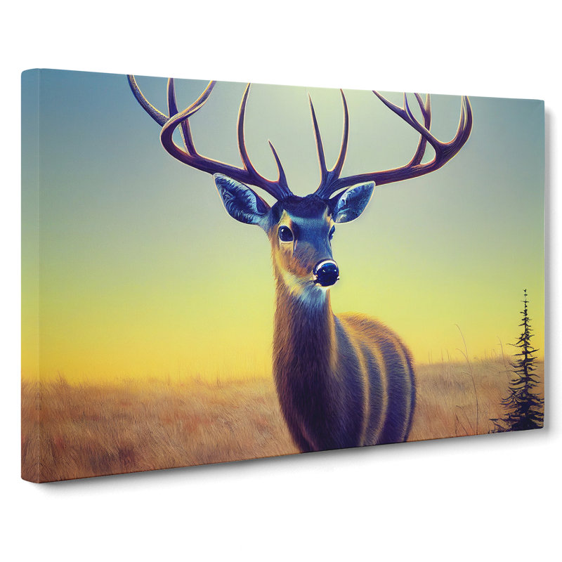 Stunning Stag Deer - Wrapped Canvas, 35cm H x 50cm W x 3cm D