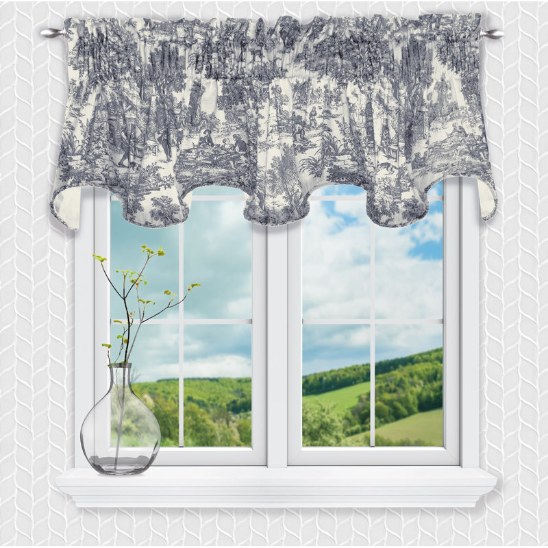 Cantonnière en coton Amelie Toile, Bleu