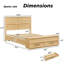Lit avec tête de lit géométrique 3D, rangement à 4 tiroirs et banc assorti - Mobilier de chambre à coucher moderne